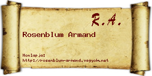 Rosenblum Armand névjegykártya